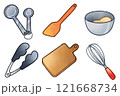 シンプルなキッチンツールのイラストセット 121668734