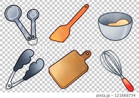 簡單廚房工具插圖集 121668734