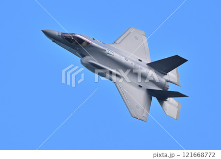 航空自衛隊　F-35A　ステルス戦闘機の機動飛行 121668772