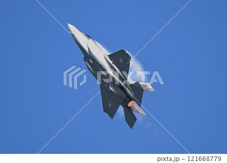 航空自衛隊 F-35A ステルス戦闘機の機動飛行 航空自衛隊 F-35A ステルス戦闘機の機動飛行 121668779