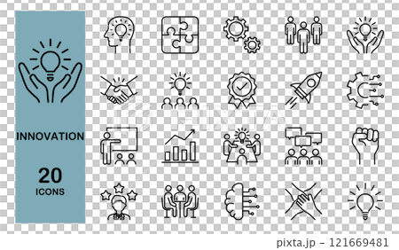 與創新和組織改革相關的圖標集 與創新和組織改革相關的圖標集 121669481