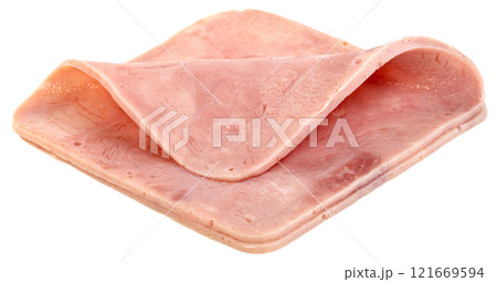 Ham slices isolated 121669594