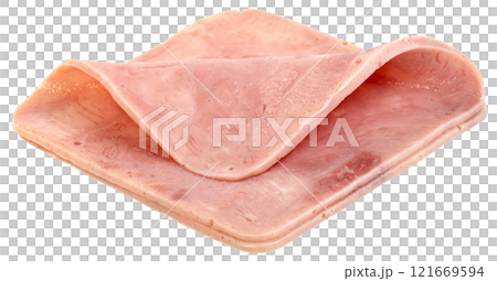 Ham slices isolated 121669594