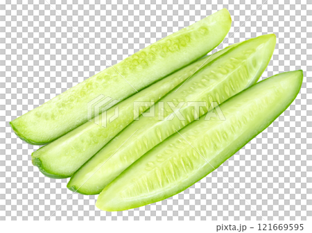 diced cucumber isolated 121669595