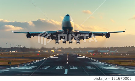 ジャンボジェット機のイメージ02 121670003