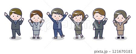 いろいろな人物セット_喜び_男女 121670181