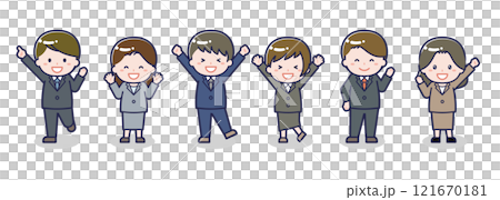 いろいろな人物セット_喜び_男女 121670181