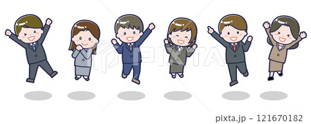 いろいろな人物セット_はしゃぐ_男女 121670182