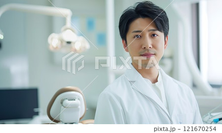 アジア人男性の歯科医のイメージ03 アジア人男性の歯科医のイメージ03 121670254