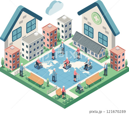 Isometric Global Aging Population with Elderly Using Mobility Aids 121670289