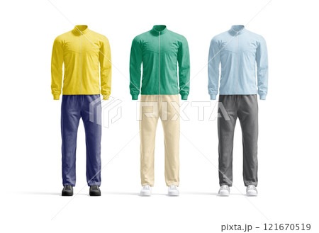 Blank colored sport team uniform mockup, front view 121670519