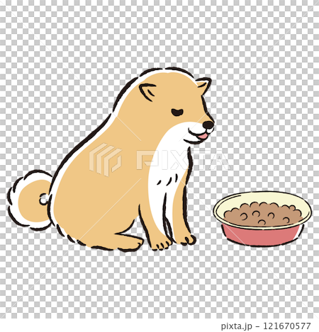 Illustration of a dog eating food (dog food) Illustration of a dog eating food (dog food) 121670577