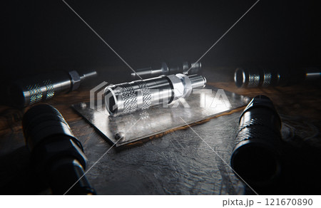 Euro standard Hydraulic quick couple for quick connect fitting. Made of stainless steel for join hose oil, water and air. Placed on iron plate 121670890