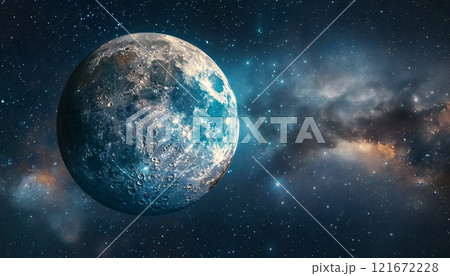 The moon in the vast space of space 121672228