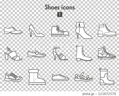シューズのアイコン集 121672578