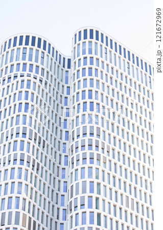 facades of modern buildings in the center of Berlin 121672969
