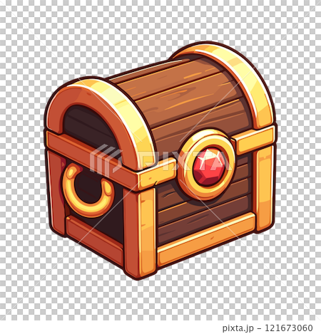 Illustration of a simple treasure chest 121673060