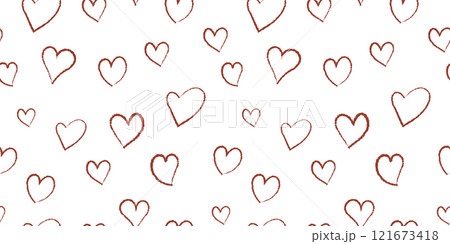 Seamless pattern Valentine's Day with hearts on white background.Cute Template holiday illustration.Design for card,postcard, poster,print,banner.Great for textiles, wallpaper-surface design 121673418