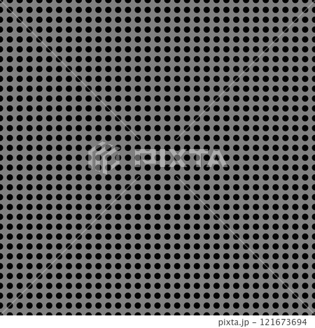 Perforated metal (chrome, steel, iron, silver) texture seamless pattern background. 121673694