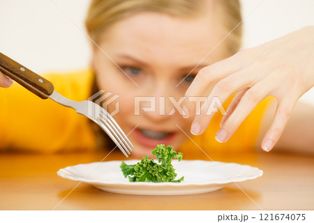 Sad young woman being on diet 121674075