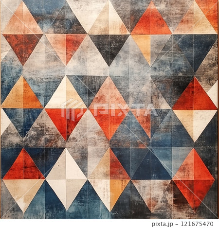 Geometric pattern of semi-transparent overlapping triangles 121675470