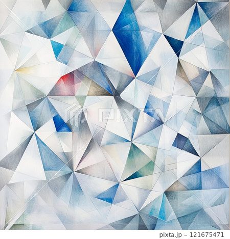 Geometric pattern of semi-transparent overlapping triangles 121675471