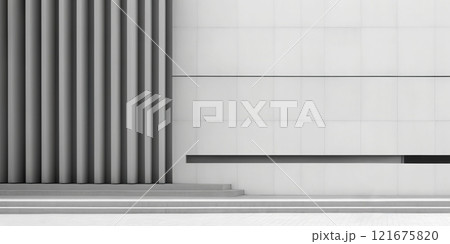 Minimalistic metropolitan exterior. Simple abstract urban concept. Generative AI 121675820