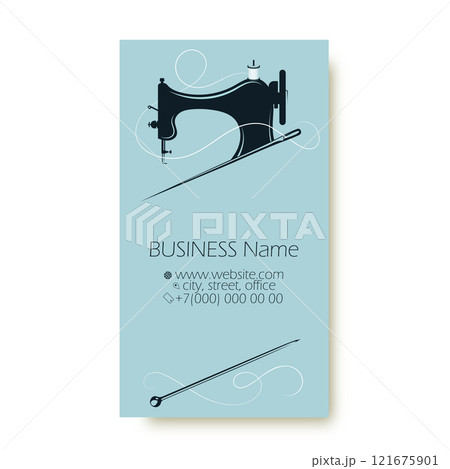 Sewing machine needle and pin, business card for sewing and cutting 121675901