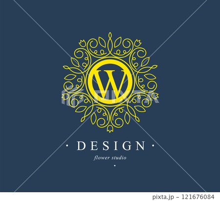 Monogram of letters . with Organic Plant Elements. Vector design. 121676084