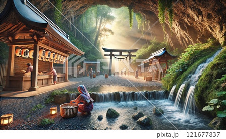 金運祈願の聖地：銭洗弁財天（鎌倉） 121677837