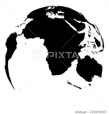地図　地球　シルエット　円　アイコン 121678165
