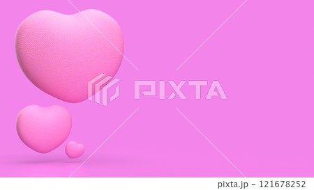 The Heart on Pink Background for Valentine or Love concept 3d Rendering. The Heart on Pink Background for Valentine or Love concept 3d Rendering. 121678252