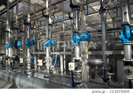 Heating and water supply system for hothouse. Pipes with manometer regulating temperature, pressure Heating and water supply system for hothouse. Pipes with manometer regulating temperature, pressure 121678800