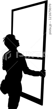 網戸の取り換えシルエット 121679070