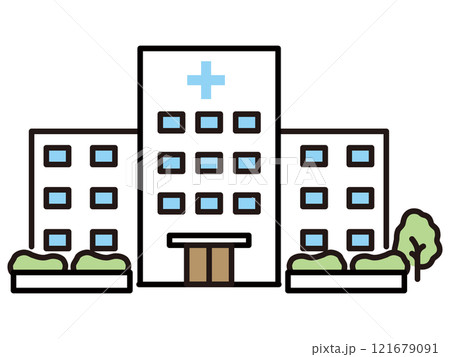 シンプルな病院のアイコン シンプルな病院のアイコン 121679091