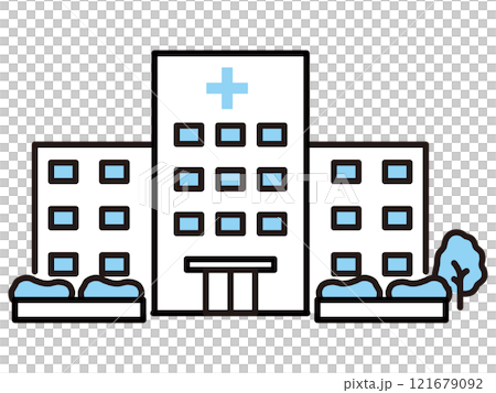 シンプルな病院のアイコン 121679092