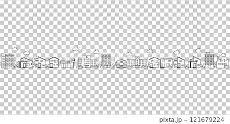 シンプルな街並みのイラスト 121679224