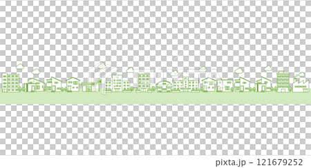シンプルな街並みのイラスト シンプルな街並みのイラスト 121679252