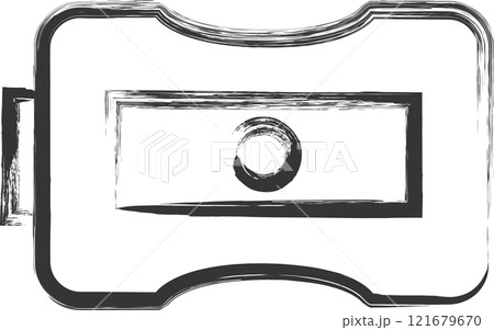 文房具関連の筆書き単品イラスト 鉛筆削り 文房具関連の筆書き単品イラスト 鉛筆削り 121679670