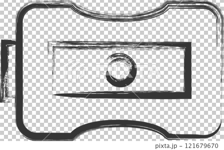 文房具関連の筆書き単品イラスト 鉛筆削り 文房具関連の筆書き単品イラスト 鉛筆削り 121679670