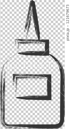 文房具関連の筆書き単品イラスト 接着剤 文房具関連の筆書き単品イラスト 接着剤 121679673