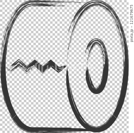 文房具関連の筆書き単品イラスト　ガムテープ 121679675
