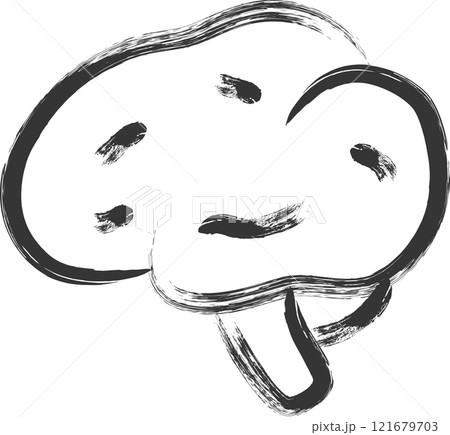 医療関連の筆書き単品イラスト 脳 医療関連の筆書き単品イラスト 脳 121679703