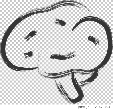 医療関連の筆書き単品イラスト 脳 医療関連の筆書き単品イラスト 脳 121679703