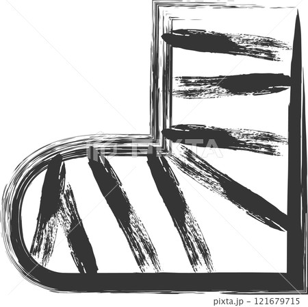 医療関連の筆書き単品イラスト　骨折　足 121679715