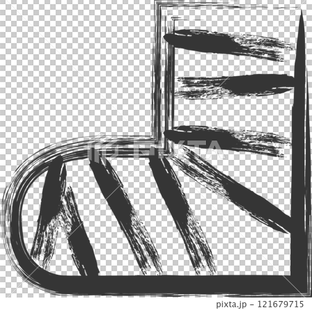 Medical-related brush-drawn single illustration: fracture, leg 121679715