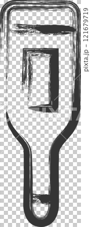 医療関連の筆書き単品イラスト 体温計 医療関連の筆書き単品イラスト 体温計 121679719