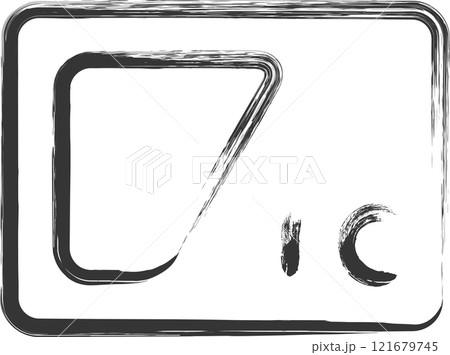 駅関連の筆書き単品イラスト ICカード 駅関連の筆書き単品イラスト ICカード 121679745