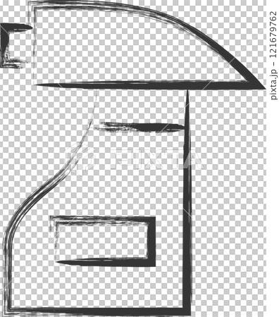 Single brush-drawn illustrations of everyday items: Spray Single brush-drawn illustrations of everyday items: Spray 121679762