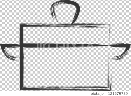 Single brush-drawn illustration of everyday items: Pot Single brush-drawn illustration of everyday items: Pot 121679789
